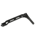 AB8R Airsoft Fixed Stock Black Polymer Shoulder Brace For CQB Lightweight Durable Polymer Construction Stable Shoulder Fit Easy Installation For Tactical Loadouts in side angle view.