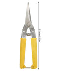 Spring Loaded Metal Snips With Sawtooth Blade For Leather Cutting And Wire Yellow Handle Ergonomic Grip Non Slip PE Handle