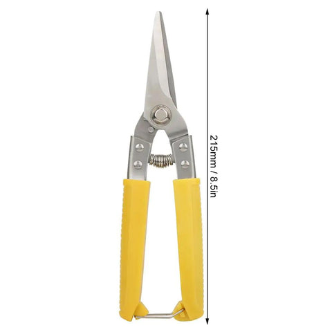 Spring Loaded Metal Snips With Sawtooth Blade For Leather Cutting And Wire Yellow Handle Ergonomic Grip Non Slip PE Handle