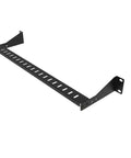 Two Pack 1U Horizontal 19 Inch Rack Mount Cable Management Bracket Cross Bar Panel Black, shown in perspective view