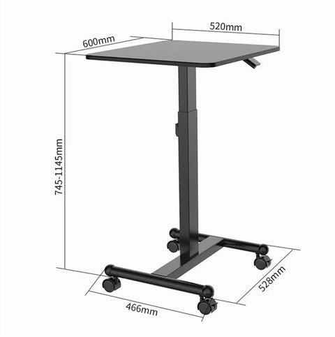 Smooth Casters Let You Slide This Beast Anywhere Upgrade Your Daily Grind With Height Adjustable Mobile Standing Desk dimensions 600mm by 520mm black steel frame.
