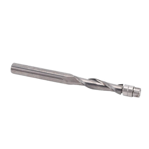 Gowenic Professional Woodworking Flush Trim Router Bit With 1/4 Inch Shank Spiral Up Down Cut Carbide Blade And Bottom Bearing