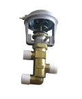 Top Shelf Three Way Diverting Pneumatic Water Valve For Hvac Fan Coil Work With 7/8 Inch Quick Flare Hookup And 360 Degree Swivel Dial.