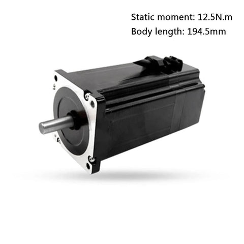 Front view of ZCBYBT 86 flange open-loop brake stepper motor with silver mounting flange and black housing