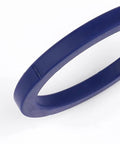 Close-up view of blue silicone group gasket, 78mm diameter, 7mm height, for La Marzocco espresso machines grouphead replacement part.
