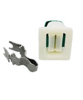 Dryer Door Catch And Strike Kit Replacement For Hotpoint Dryers with beige plastic part and metal strike on white background