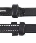 Pro Replacement Cheek Straps For Bridle Black Leather With White Stitching Buckle Closures Imported Leather Built For Durability