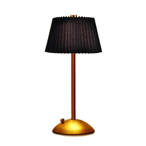 Cordless Metal Desk Lamp With Touch Sensor 3 Way Dimmable LED Table Light Fabric Shade Nightstand Lamp For Living Room Dorm Office