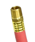 Tuff As Nails Rubber Air Hose Whip Snubber end with gold fittings, designed for impact tools at 200 PSI, single piece coupling.
