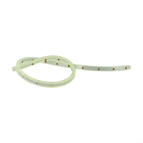 Badass Flexible Curve Template Polyurethane Router Guide With Heavy Duty Brass Bushing for wood profiling, showing flexible strip with brass inserts.