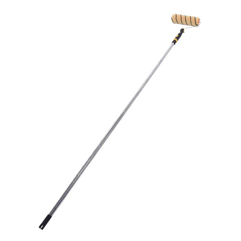 Heavy Duty Paint Roller Kit With Long Extension Pole And Six Stainless Rods Two Nine Inch Replacement Covers For Zero Sweat Wall And Ceiling Painting A Total Game Changer That Takes The Grind Out Of Any House Reno - Extendable pole with roller.