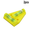 Recfountik T-Spirit Level 58mm 2-Pk for Woodworking/Machinery/DIY, yellow acrylic, compact design with dual bubbles.