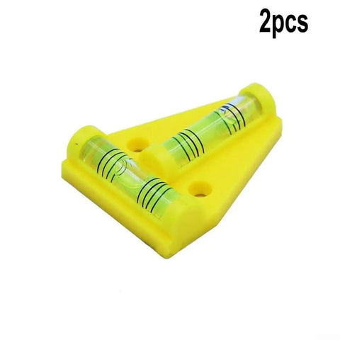 Recfountik T-Spirit Level 58mm 2-Pk for Woodworking/Machinery/DIY, yellow acrylic, compact design with dual bubbles.