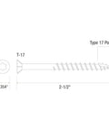 Ready To Rock And Build Like A Boss On Any Outdoor Project With These Premium Exterior Deck Screws Featuring Bugle Head Design And T25 Star Drive Coarse Thread Wood Screws 9 X 2 1/2 Inch 40 Count Pack Built Tough For Treated Lumber screw dimensions and design specifications