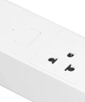 Close-up of Kickass Smart Power Strip Featuring Four AC Outlets USBC Fast Charger with a power button.