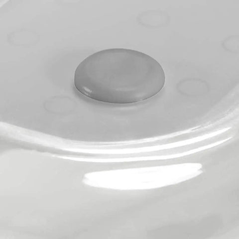 Close-up of the non-slip base of the Premium 4 Piece Clear Bin Storage Set For Office, Kitchen, And Home With Soft Grip Lining.