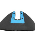 Black and blue Whale Tail Hydrofoil Stabilizer For Eight To Forty HP Outboard And Stern Drive Motors, top view.