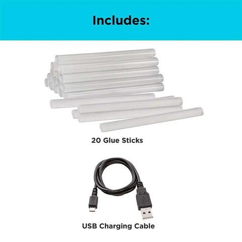 20 glue sticks and USB charging cable for 4V MAX Cordless Glue Gun USB Rechargeable Quick Heat Up In 30 Seconds Stand Up Base