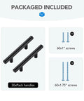 Stainless Steel Cabinet Handles With Three Inch Hole Spacing Drawer Pulls For Cabinets Dresser And Bathroom Rust Resistant Durable Set Of 30 High Quality Kitchen And Furniture Hardware, includes screws.