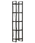 5 Tier Bookcase In Black With Solid Mango Wood Shelves And A Powder Coated Steel Frame Dope Industrial Style Open Design Side View