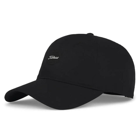 Montauk Lightweight Golf Hat With UPF 50 Sun Protection Black White Adjustable Velcro Cap Clean Unstructured Front Panel