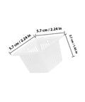 White Square Nursery Pots Set 12 Pack Plastic Planters with dimensions for hydroponic planting and root monitoring