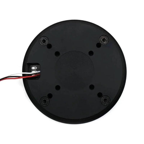 Bottom view of Beefy Torque Low Speed Flat Motor With Encoder Based Turntable Servo And Brushless DC Motor Control showcasing wiring ports.