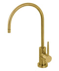 Single-Handle Cold Water Filtration Faucet In Brushed Brass For Deck-Mount Install, Drip-Free Ceramic Disc, 1.7 GPM At 60 PSI