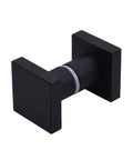 Back To Back Matte Black Aluminum Shower Door Handle Set With Round Knob Double Sided Bathroom Grab Bar Push Pull Handles Durable Aluminum Alloy Construction No Fuss Install Modern Space Saver For Bathrooms, front view