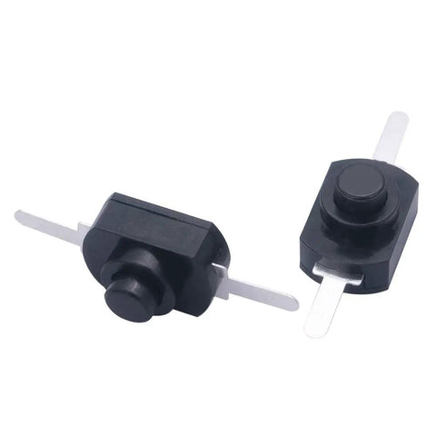 Black Latching Mini On Off Push Button Switch Self Lock Micro Switch 2 Pin DC 30V 1A SMD type 12x8x8mm close-up