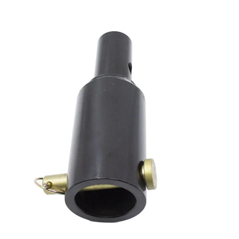 Heavy Duty Auger Adapter Converts Two And Nine Sixteenths Inch Female Round To Two Inch Male Round Shaft With Bolt Pin, black adapter