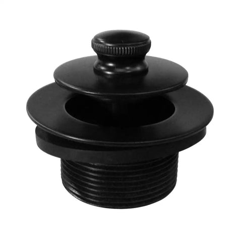 kousoer Bathtub Drain Plug Matte Black with Supplied Faceplate Screws top view of durable zinc material stopper