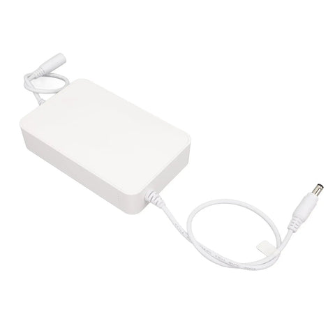 Slick Mini Ups Battery Backup With 4400mah Reserve For Smooth Emergency Power Transfer To Keep Routers Modems And Security Cameras Humming Along With Zero Sweat During Rough Power Outages. White box with power connector.