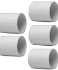 5 Pack 2 Inch PVC Pipe Fittings Coupling Socket To Socket Schedule 40 White Slip Connection Adapter For DIY Plumbing Projects