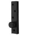 Hidden Door Pivot Hinge Full Rotation For Wood Doors in matte black, shown from a side view highlighting its durable metal construction.