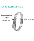 Small CV boot band clamp from Universal CV Boot Band Clamp Tool Kit With Adjustable Drive Shaft Clamps, Pro Grade Axle Boot Pliers, 13Pcs Automotive Banding Kit For Most Cars, Easy Install, No Fuss Tensioning And Secure Boot Banding.