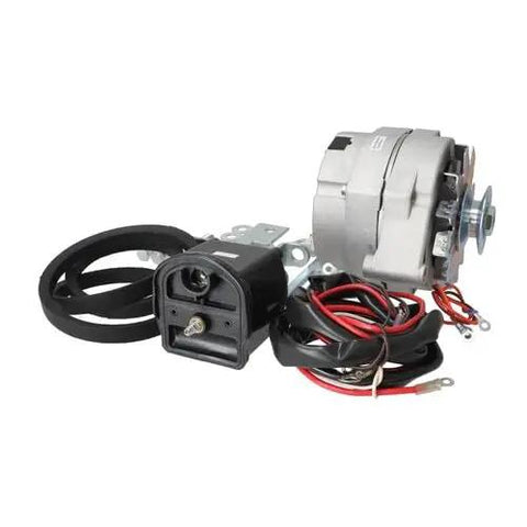 Tough As Nails Alternator Conversion Kit With 63 Amp Delco Style Output includes alternator, voltage regulator, and wiring for Ford tractors.