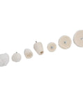 Top Tier 7 Pcs Polishing Wheel Kit With Buffing Flannel Abrasive Tools For Car Detailing Auto Body Work And Metal Shining Projects That Look Absolutely Awesome, showing seven cotton flannel polishing wheels.