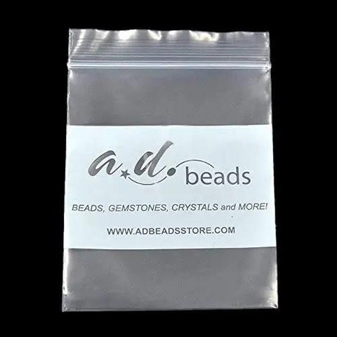 Clear plastic bag with AD Beads label, containing 20 pieces solid metal king and queen crown big hole bracelet connector beads.