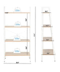 Diagram of Industrial 4 Tier Bookshelf Freestanding Rustic Display Bookcase Storage Rack dimensions and shelf weight capacity