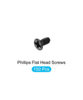 Top Shelf Phillips Flat Head Machine Screws In M2 X 4mm Size, 1pc black carbon steel screw from 150 piece pack.