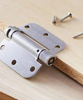 Self-Closing Door Hinge For Standard Doors Satin Nickel Finish Three And A Half Inch By Three And A Half Inch Five Eighths Inch Radius