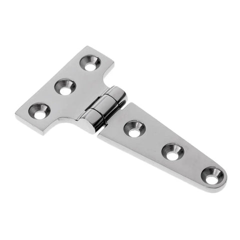 Beefy Heavy Duty Gate Strap Hinge For Shed And Barn Doors, Marine Grade 316 Stainless Steel, Rustproof, Mirror Finish, Side View