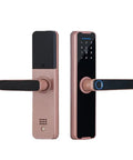 Heavy Duty Biometric Fingerprint Smart Lock For Main Door No Sweat Keyless Entry Electronic digital handle with backlit keypad.