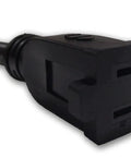 Heavy Duty Stove Power Converter Cord Adapting 240 Volt Nema 10 50 High Voltage Plug To Standard 120 Volt Home Outlet close-up view of male connector.