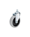 One And A Quarter Inch TPR Lead Screw Universal Caster Wheels And Shelf Casters For Carts And Office Furniture With Brakes Ideal For Heavy Duty Office Carts, Workshop Carts, Smooth Rolling With Locking Brakes On All Floors