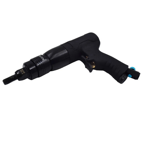 Air Powered Rivet Nut Tool Kit With Half Inch And Three Eighths Mandrels, pneumatic pull setter fastener gun, side view