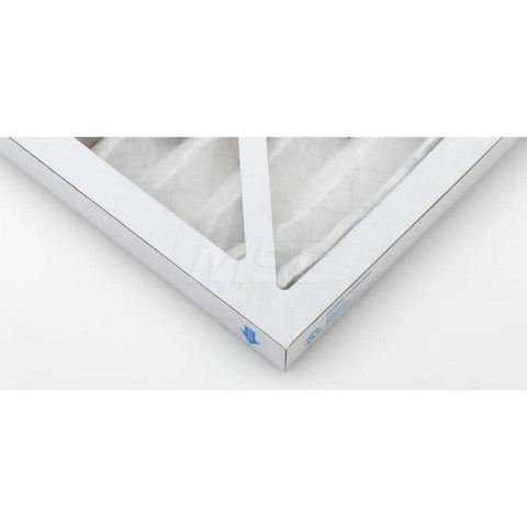 Corner of 20x25x1 Pleated Air Filter With Wire Backed Construction MERV 8 Synthetic Media Paperboard Frame 300 FPM 1050 CFM