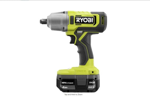 Cordless 18V Half Inch Impact Wrench Kit With 4.0Ah Battery And Charger Onboard Wrench Storage for quick material removal.