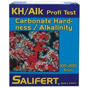 Hassle Free Aquarium Water Chemistry Test Kit No Sweat Alkalinity Calcium Magnesium Drop Analyzer packaging with color details.
